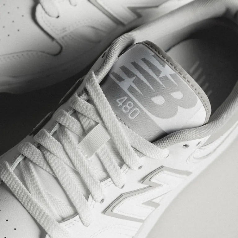 Leder Sneaker|Terrace Casual Sneaker*New Balance BB480LGM White / Grey Matter