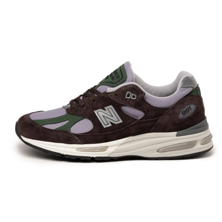 Leder Sneaker|Retro Runner*New Balance U991BP2 *Made in England* Licorice / Lavender Gray / Douglas Fir / Silver