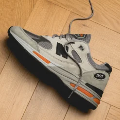 Leder Sneaker|Retro Runner*New Balance U991BS2 *Made in England* Pelican / Abbey Stone / Persimmon Orange / Flint Gray