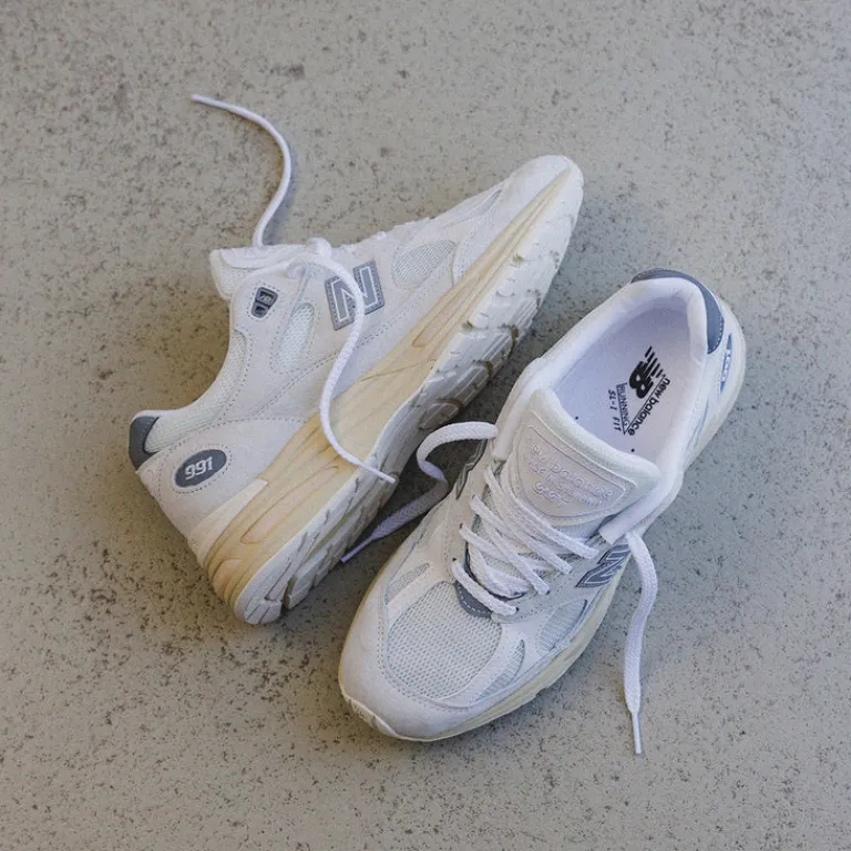 Leder Sneaker|Weiße Sneaker*New Balance U991OW2 *Made in England* Wind Chime / White / Frozen Dew / Vanilla Ice