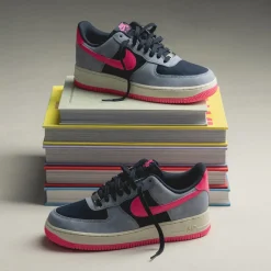 Leder Sneaker*Nike Air Force 1 '07 Dark Obsidian / Pink Blast / Ashen Slate