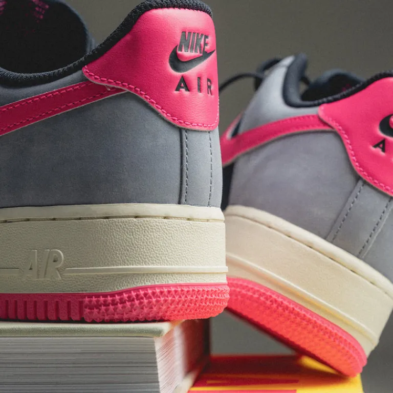Leder Sneaker*Nike Air Force 1 '07 Dark Obsidian / Pink Blast / Ashen Slate