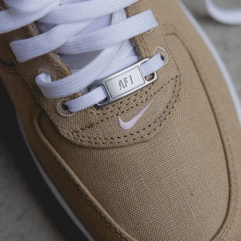Leder Sneaker*Nike Air Force 1 Low Retro *Linen* Linen / Amosphere / White