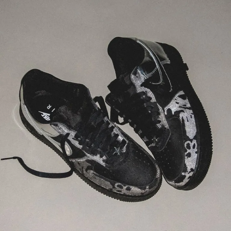 Leder Sneaker*Nike Air Force 1 Low Retro *All-Star* Black / Chrome / Black
