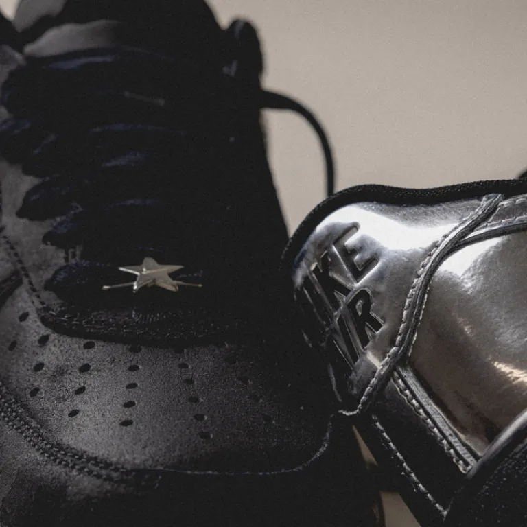Leder Sneaker*Nike Air Force 1 Low Retro *All-Star* Black / Chrome / Black