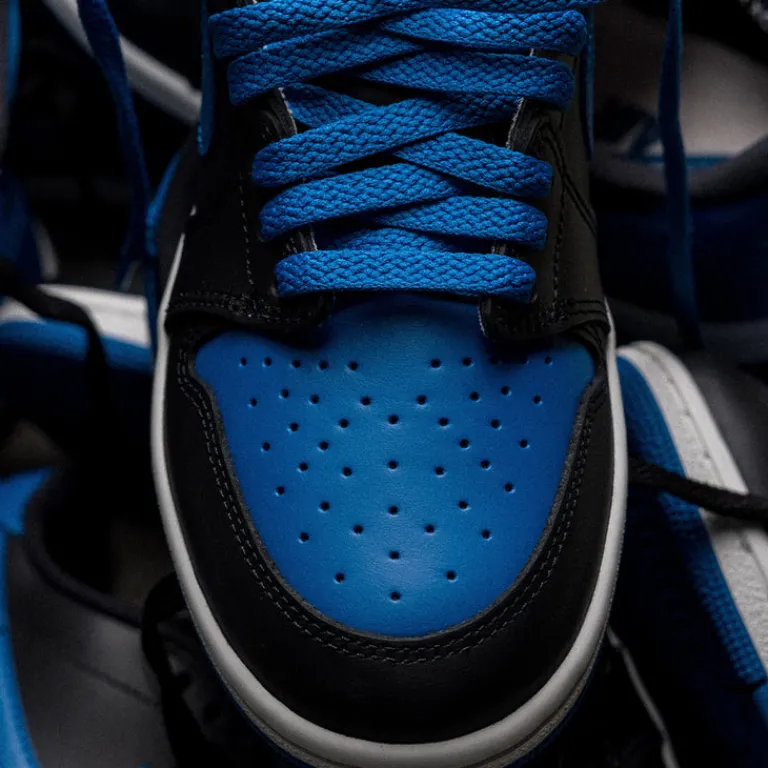 Leder Sneaker*Jordan Nike Air 1 Low 85 Black / Varsity Royal / Summit White