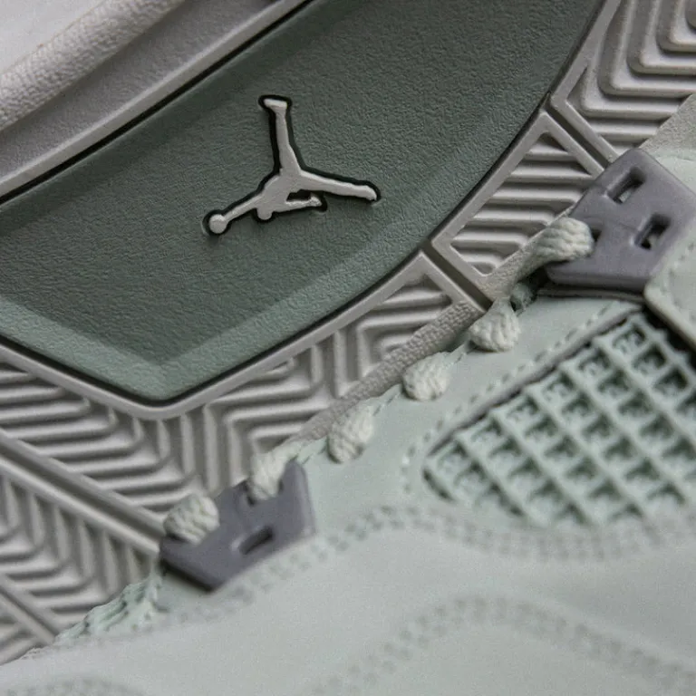 High-Top Sneaker|Leder Sneaker*Jordan Nike Air 4 Retro *Abundance* *TD* Seafoam / Sail / Metallic Silver