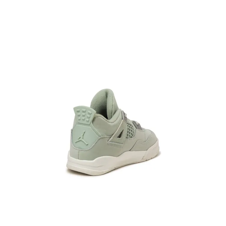 High-Top Sneaker|Leder Sneaker*Jordan Nike Air 4 Retro *Abundance* *TD* Seafoam / Sail / Metallic Silver
