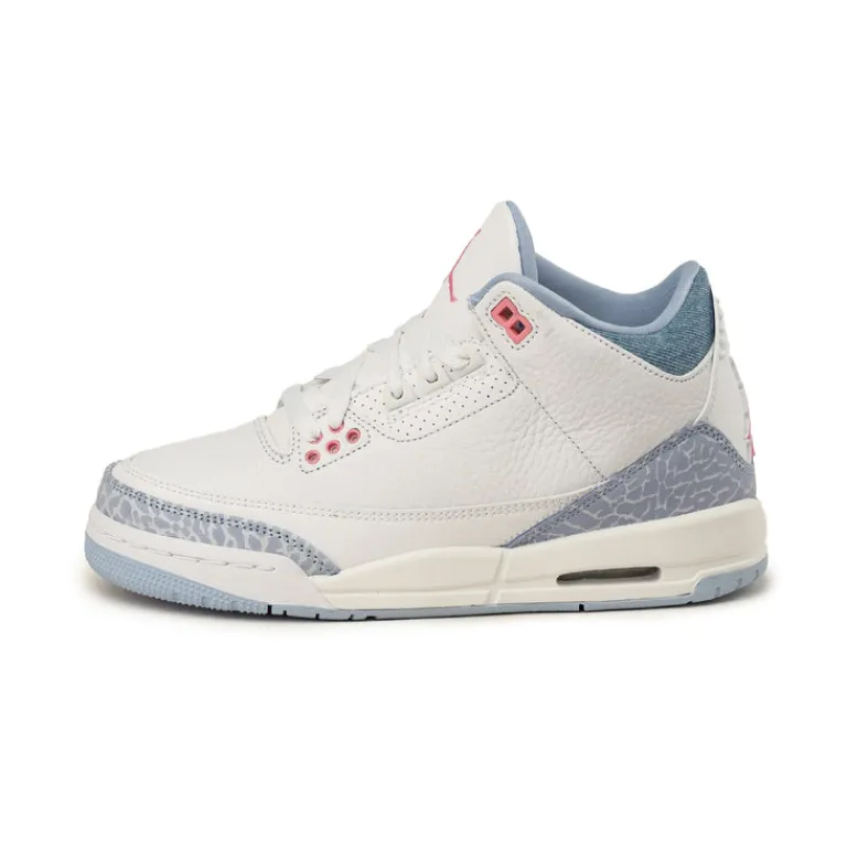 High-Top Sneaker|Leder Sneaker*Jordan Nike Air 3 Retro *Cobalt Bliss* *GS* White / Pink Glow / Cobalt Bliss