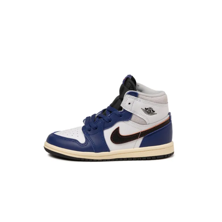 High-Top Sneaker|Leder Sneaker*Jordan Nike Air 1 Retro High OG *Rare Air* *TD* White / Black / Neutral Grey / Deep Royal Blue