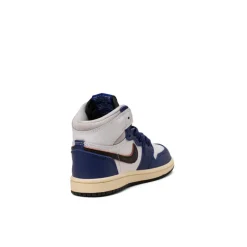 High-Top Sneaker|Leder Sneaker*Jordan Nike Air 1 Retro High OG *Rare Air* *TD* White / Black / Neutral Grey / Deep Royal Blue