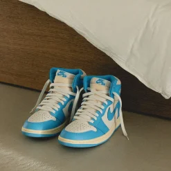 High-Top Sneaker|Leder Sneaker*Jordan Nike Air 1 Retro High OG *UNC Reimagined* Dark Powder Blue / Dark Powder Blue / Sail