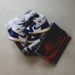 High-Top Sneaker|Leder Sneaker*Jordan Nike Air 1 Retro High OG *Rare Air* White / Black / Neutral Grey / Deep Royal Blue / Muslin