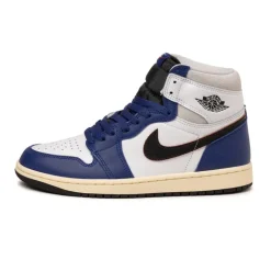 High-Top Sneaker|Leder Sneaker*Jordan Nike Air 1 Retro High OG *Rare Air* White / Black / Neutral Grey / Deep Royal Blue / Muslin