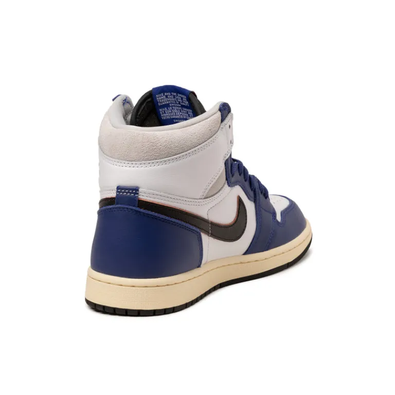 High-Top Sneaker|Leder Sneaker*Jordan Nike Air 1 Retro High OG *Rare Air* White / Black / Neutral Grey / Deep Royal Blue / Muslin