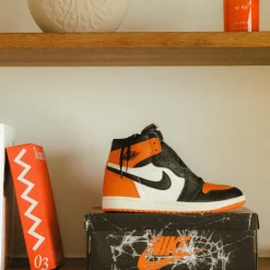 High-Top Sneaker|Leder Sneaker*Jordan Nike Air 1 Retro High OG *Shattered Backboard* Black / Black / Sail / Starfish