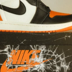 High-Top Sneaker|Leder Sneaker*Jordan Nike Air 1 Retro High OG *Shattered Backboard* Black / Black / Sail / Starfish