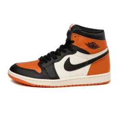 High-Top Sneaker|Leder Sneaker*Jordan Nike Air 1 Retro High OG *Shattered Backboard* Black / Black / Sail / Starfish