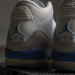 Leder Sneaker|High-Top Sneaker*Jordan Nike Air 3 Retro *Lucky Shorts* *GS* Summit White / Hdydrogen Blue / Legend Blue