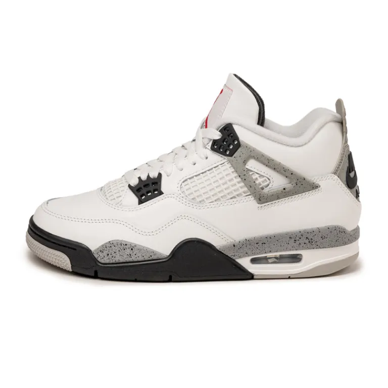 High-Top Sneaker|Leder Sneaker*Jordan Nike Air 4 Retro *White Cement* Summit White / Fire Red / Tech Grey / Black