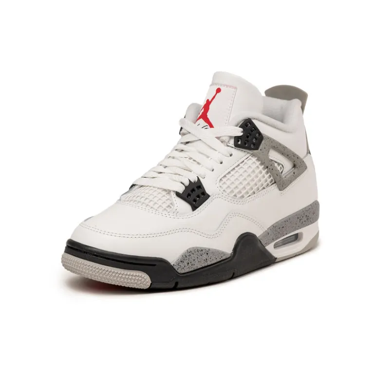 High-Top Sneaker|Leder Sneaker*Jordan Nike Air 4 Retro *White Cement* Summit White / Fire Red / Tech Grey / Black