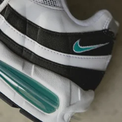 Leder Sneaker|Retro Runner*Nike Air Max 95 OG *Black Border* White / Hyper Jade / Black / Metallic Silver