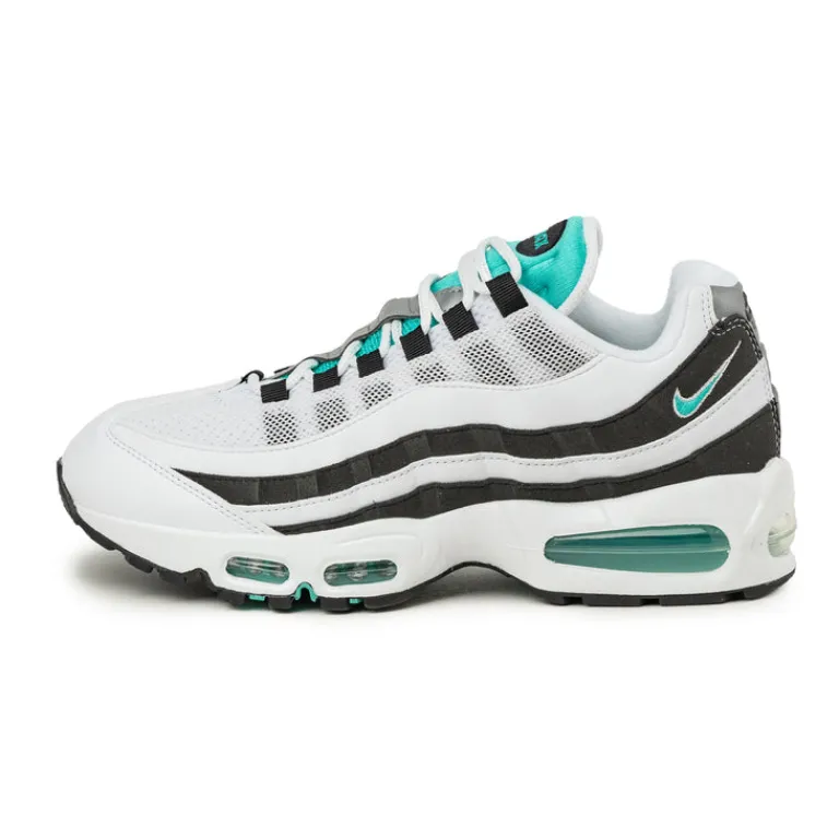 Leder Sneaker|Retro Runner*Nike Air Max 95 OG *Black Border* White / Hyper Jade / Black / Metallic Silver