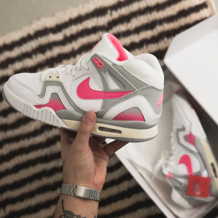 Leder Sneaker|High-Top Sneaker*Nike Air Tech Challenge 2 *Racer Pink* White / Racer Pink / Light Smoke Grey