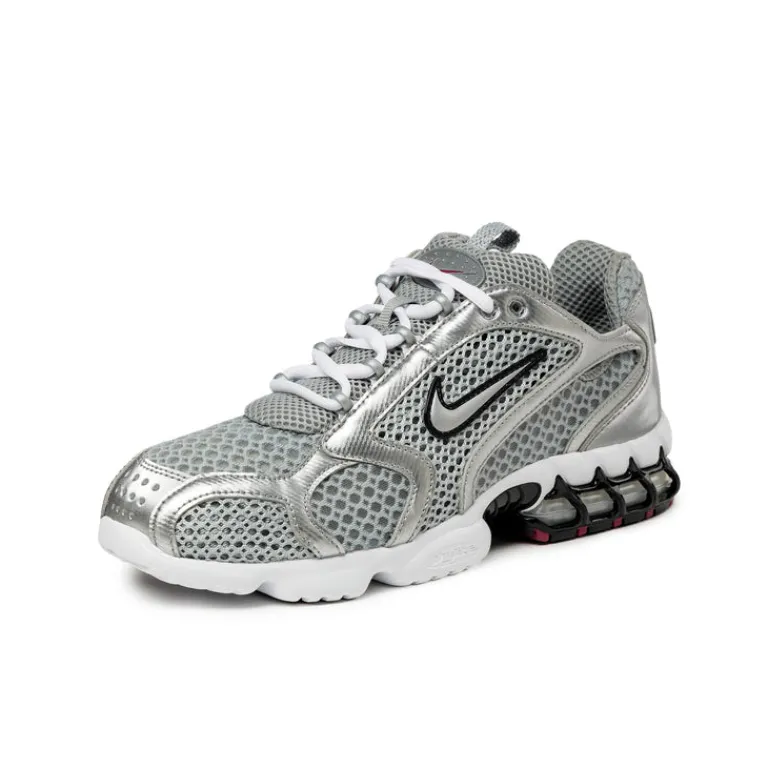 Leder Sneaker*Nike Air Zoom Spiridon Cage 2 Light Smoke Grey / Metallic Silver