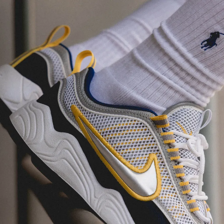 Vegane Sneaker|Weiße Sneaker*Nike Air Zoom Spiridon SP White / Metallic Silver / Deep Royal Blue / White