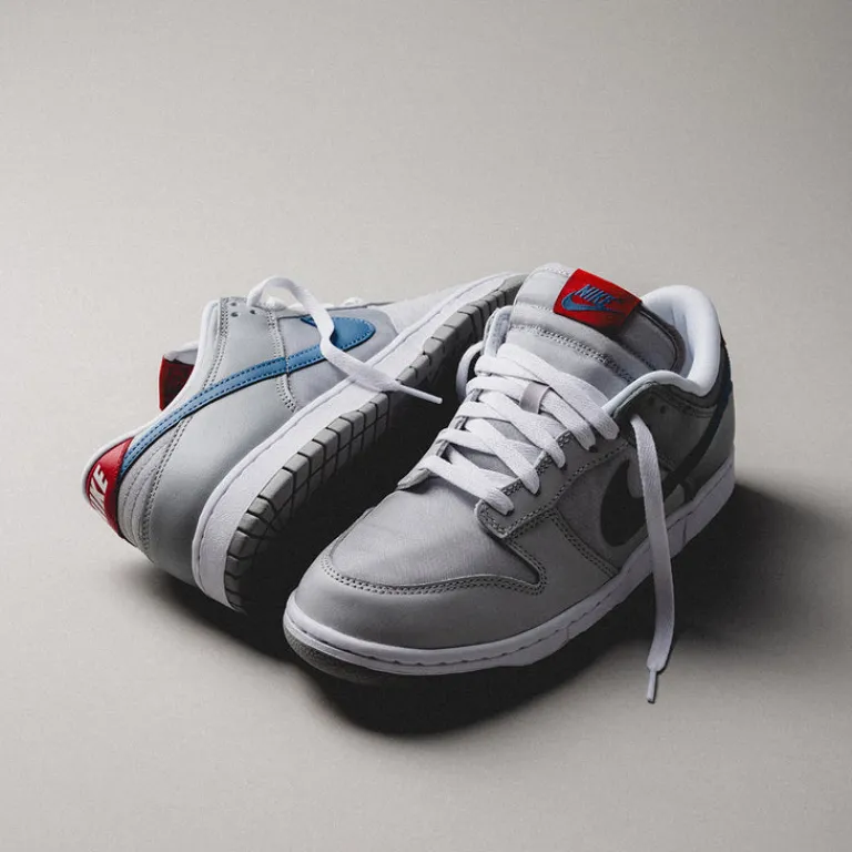 Leder Sneaker|Weiße Sneaker*Nike Dunk Low QS *Silver Surfer* Metallic Silver / Aegean Storm