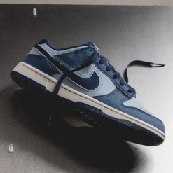 Leder Sneaker*Nike Dunk Low Retro SE *Denim* Light Armory Blue / Midnight Navy