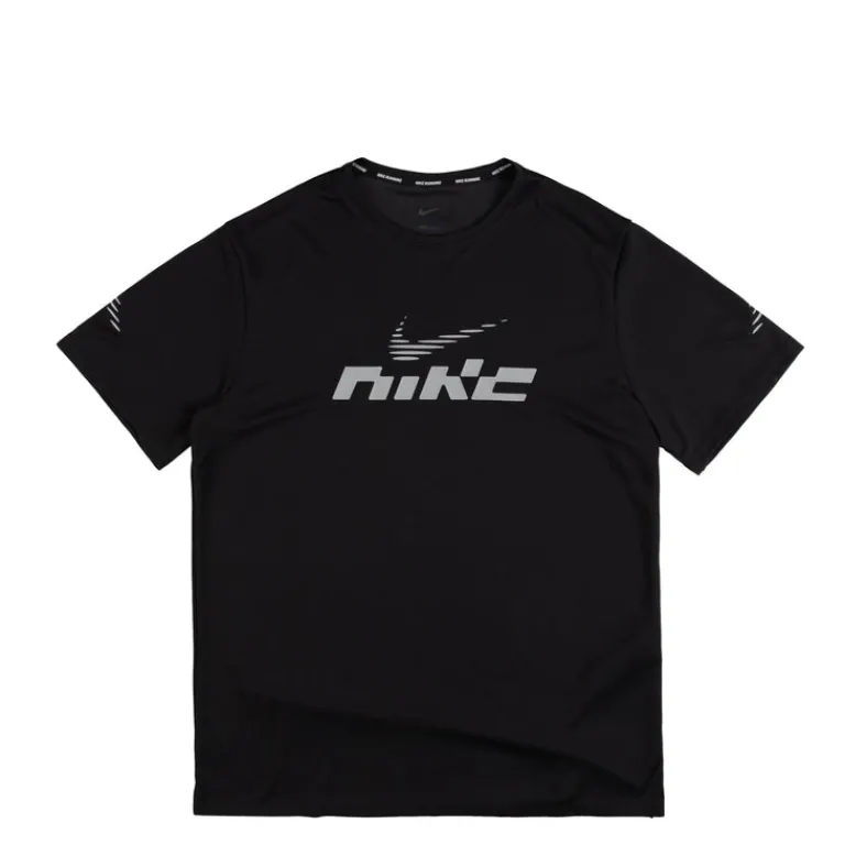 Running|T-Shirts*Nike Miler Flash Dri-FIT UV Short-Sleeve Running Top Black / Reflective Silver