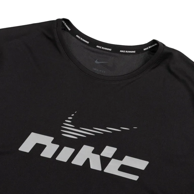 Running|T-Shirts*Nike Miler Flash Dri-FIT UV Short-Sleeve Running Top Black / Reflective Silver