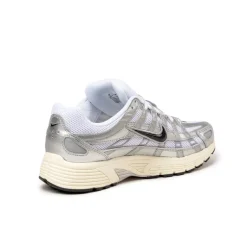 Leder Sneaker|Retro Runner*Nike P-6000 White / Black / Metallic Silver / Flat Silver