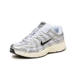 Leder Sneaker|Retro Runner*Nike P-6000 White / Black / Metallic Silver / Flat Silver