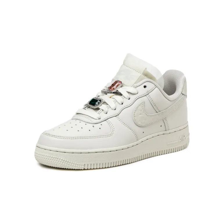 Leder Sneaker|Weiße Sneaker*Nike Wmns Air Force 1 Low Premium Light Bone / Light Bone / Kelly Green