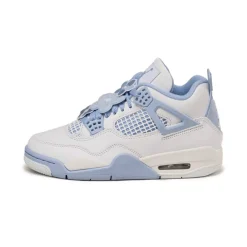 High-Top Sneaker|Leder Sneaker*Jordan Nike Wmns Air 4 Retro *Aluminum* White / Aluminium / Blue Tint / Oil Green