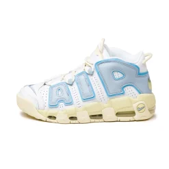 Leder Sneaker|High-Top Sneaker*Nike Wmns Air More Uptempo White / Cobalt Bliss / Alabaster
