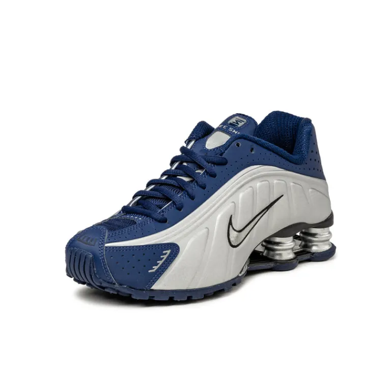 Vegane Sneaker|Retro Runner*Nike Wmns Shox R4 Blue Void / Metallic Silver / Black
