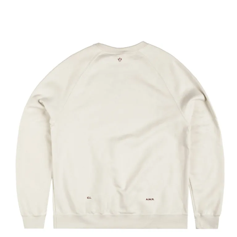 Crewnecks*Nike x Nocta Fleece CS Crew Light Orewood Brown / Team Red