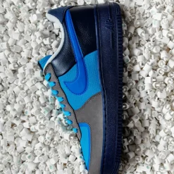 Leder Sneaker*Nike x Stash Air Force 1 Low SP Soft Grey / Varsity Royal / Harbor Blue