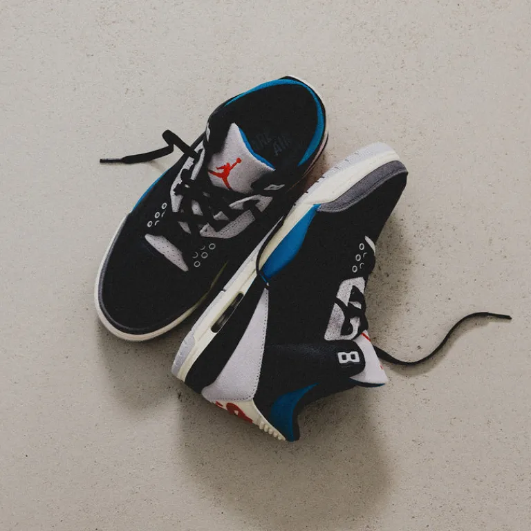 High-Top Sneaker|Leder Sneaker*Jordan NikeAir 3 Retro OG *Rare Air* Black / Chile Red / Neutral Grey
