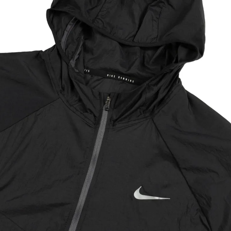 Jacken|Running*Nike Stride Repel UV Running Jacket Black / Iron Grey / Reflective Silver