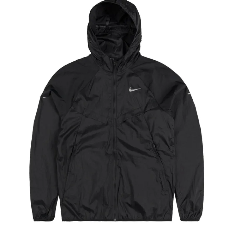 Jacken|Running*Nike Stride Repel UV Running Jacket Black / Black / Reflective Silver