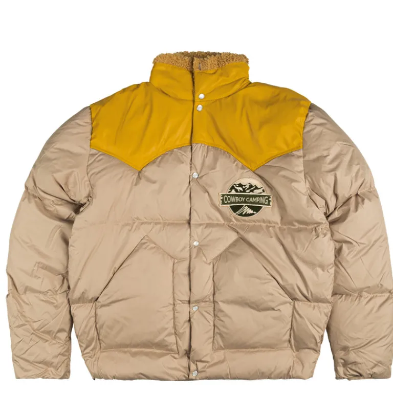 Jacken*PAL Sporting Goods Cowboy Camping Down Leather Yoke Sherling Coat Yellow / Marshmallow