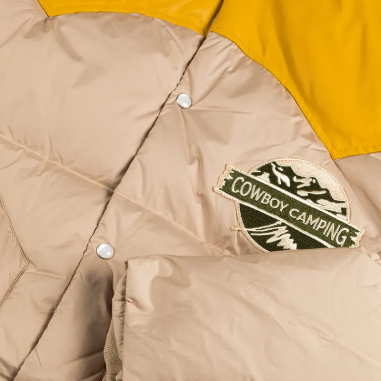 Jacken*PAL Sporting Goods Cowboy Camping Down Leather Yoke Sherling Coat Yellow / Marshmallow