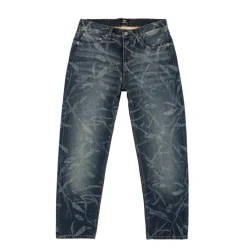 Hosen*Patta Leaves Laser Printed Denim Jeans Blue Denim