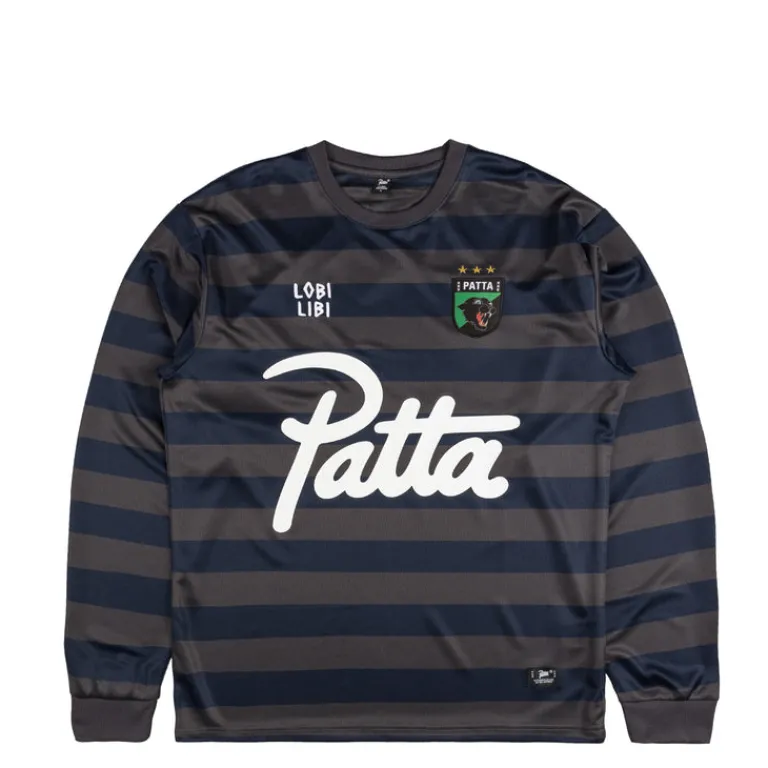 T-Shirts*Patta Striped Longsleeve Football Jersey Forged Iron