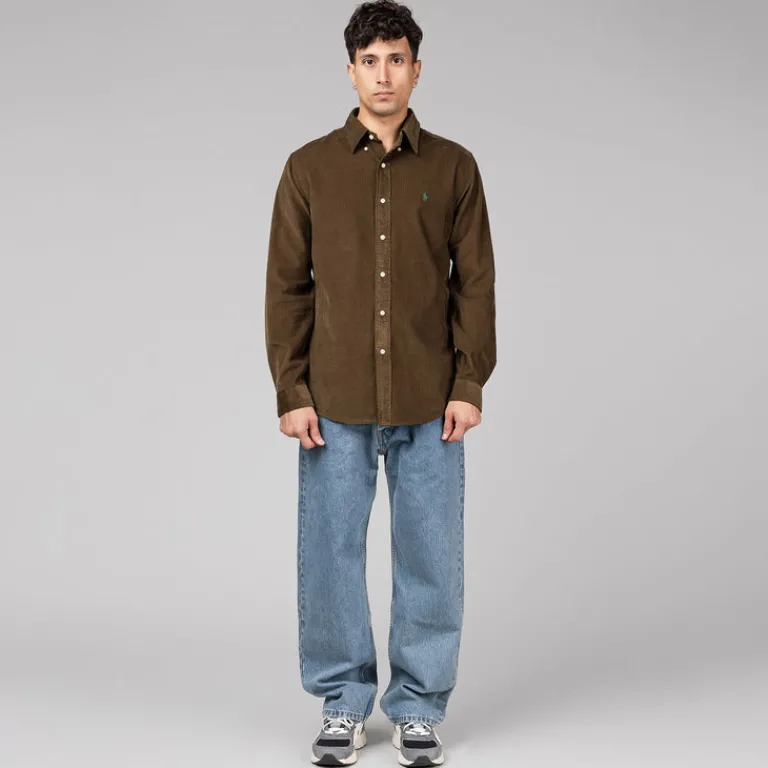 Hemden*Polo Ralph Lauren Custom Fit Corduroy Shirt Chocolate Mousse